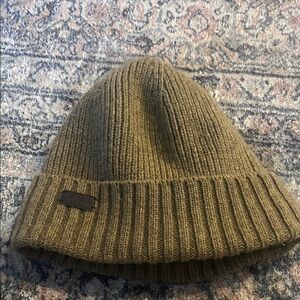 Barbour Brown Ribbed Knit Beanie